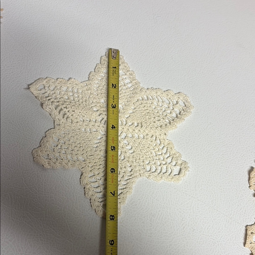 Vintage Crochet Doilies Set in Cream Set of 8 - Picture 16 of 16